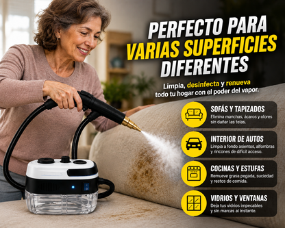 Limpiador a Vapor Portátil 2500W PRO™ — Sin químicos. Sin grasa. Sin suciedad. Solo vapor.