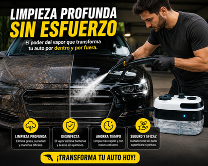 Limpiador a Vapor Portátil 2500W PRO™ — Sin químicos. Sin grasa. Sin suciedad. Solo vapor.